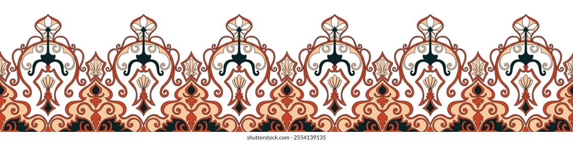 Baroque border. Abstract pattern. Ethnic tribes for frames, carpet patterns, carved templates.