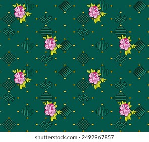 Baroque Border Motif Design, Artwork for Textile Print for Digital Painting