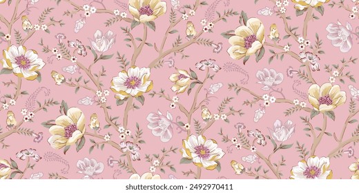 Baroque Border Motif Design, Artwork for Textile Print for Digital Painting