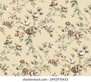 Baroque Border Motif Design, Artwork for Textile Print for Digital Painting