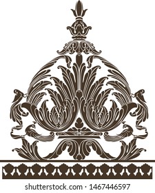 Baroque border silhouette decor design