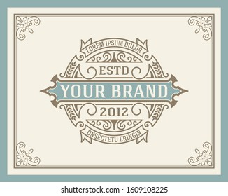 Baroque card / logo. All elements by layers