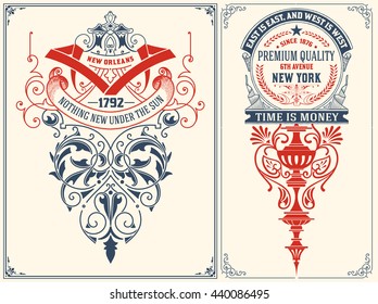 Baroque Cards Set. Layered