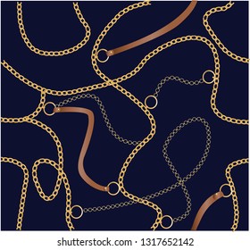 baroque chain design gold fashion chain print fashion chain and  gold seamless fashion gold chain design Baroque print with chains, keys. Seamless vector pattern with trendy accessories. 
