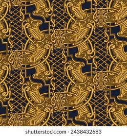 Baroque - is a chic, luxurious, sophisticated seamless pattern of vignettes in the Renaissance style