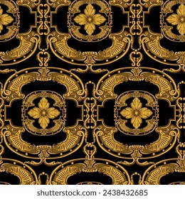 Baroque - is a chic, luxurious, sophisticated seamless pattern of vignettes in the Renaissance style