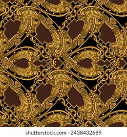 Baroque - is a chic, luxurious, sophisticated seamless pattern of vignettes in the Renaissance style