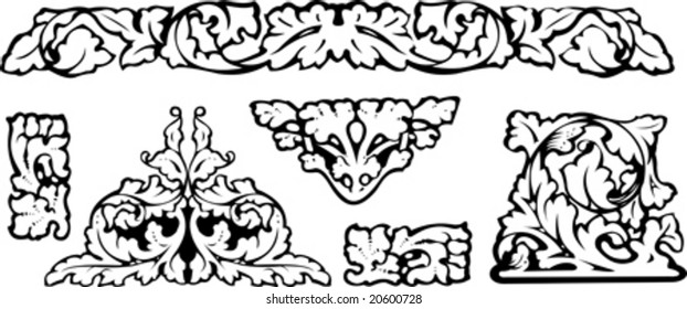 Baroque Clip-art. All Curves Separately.More In My portfolio.