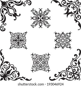 Baroque corner set is on white