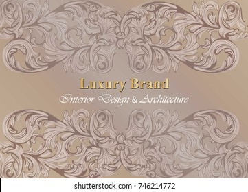 Baroque damask background. Ornament Decor for invitation, wedding, greeting cards. Vector illustrations