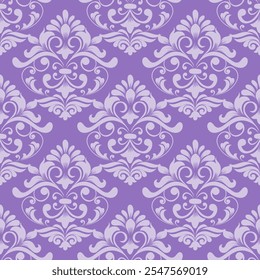 Baroque damask design featuring ornate floral motifs, perfect for luxury decor and backgrounds