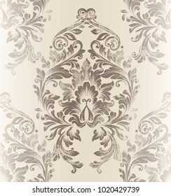 Baroque Damask pattern Vector. Royal fabric background. Luxury texture decors