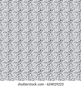 Baroque damask vintage multicolor vector seamless pattern background. Wallpaper with antique doodle medieval baroque abstract doodles and ornaments. Damask pattern in baroque style.