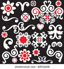 baroque decorations, abstract floral design elements