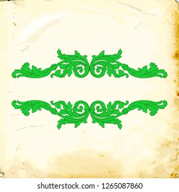 Baroque decorations element with flourishes calligraphic ornament. Vintage style design collection for Posters, Placards, Invitations, Banners, Badges and Logotypes