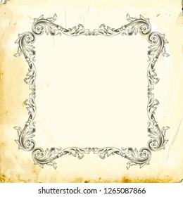 Baroque decorations element with flourishes calligraphic ornament. Vintage style design collection for Posters, Placards, Invitations, Banners, Badges and Logotypes