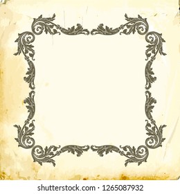 Baroque decorations element with flourishes calligraphic ornament. Vintage style design collection for Posters, Placards, Invitations, Banners, Badges and Logotypes