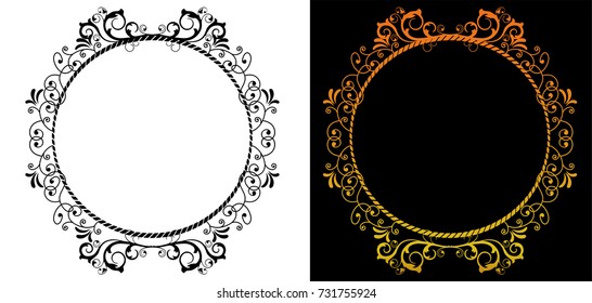 Baroque decorative ruling, ornament, vector data