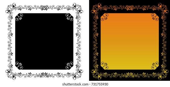 Baroque decorative ruling, ornament, vector data