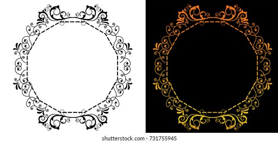Baroque decorative ruling, ornament, vector data