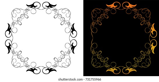 Baroque decorative ruling, ornament, vector data