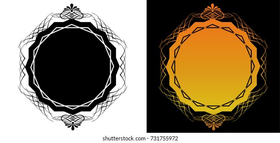 Baroque decorative ruling, ornament, vector data