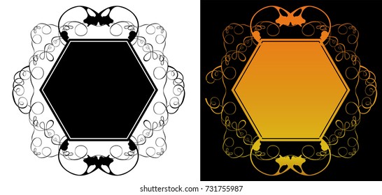 Baroque decorative ruling, ornament, vector data