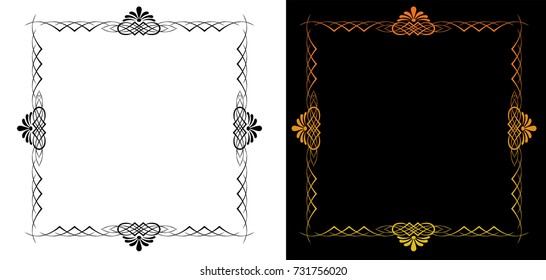 Baroque decorative ruling, ornament, vector data