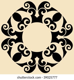 baroque design element, decorative vector ornament