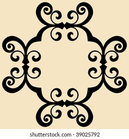 baroque design element, decorative vector ornament