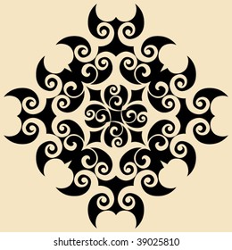 baroque design element, decorative vector ornament