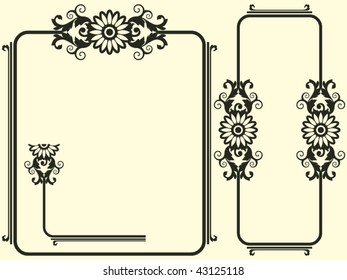 baroque design elements, abstract floral vectors