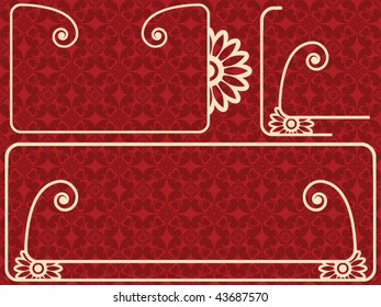baroque design elements, vector illustration
