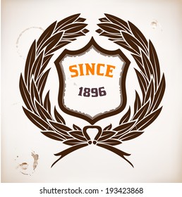 Design barroco com escudo heráldico