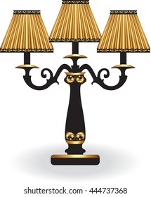 Baroque Elegant lamp with ornaments.Vector Elegant Royal Baroque Style Wall lamp