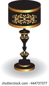 Baroque Elegant lamp with ornaments.Vector Elegant Royal Baroque Style Wall lamp