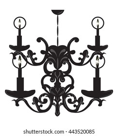Baroque Elegant Wall lamp with ornaments.Vector  Elegant Royal Baroque Style Wall lamp