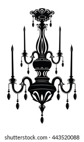 Baroque Elegant Wall lamp with ornaments.Vector  Elegant Royal Baroque Style Wall lamp