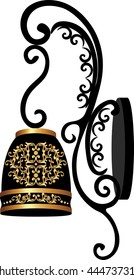 Baroque Elegant Wall lamp with ornaments.Vector Elegant Royal Baroque Style Wall lamp