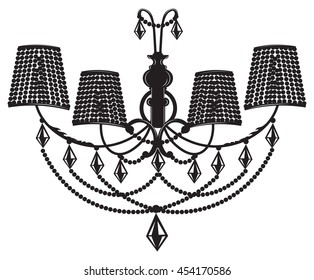 Baroque Elegant Wall lamp with ornaments.Vector Elegant Royal Baroque Style Wall lamp