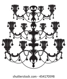 Baroque Elegant Wall lamp with ornaments.Vector Elegant Royal Baroque Style Wall lamp