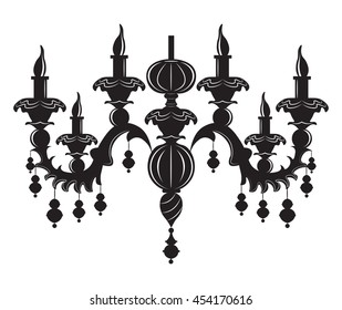 Baroque Elegant Wall lamp with ornaments.Vector Elegant Royal Baroque Style Wall lamp