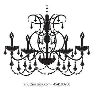 Baroque Elegant Wall lamp with ornaments.Vector Elegant Royal Baroque Style Wall lamp