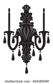 Baroque Elegant Wall lamp with ornaments.Vector Elegant Royal Baroque Style Wall lamp