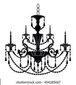Baroque Elegant Wall lamp with ornaments.Vector Elegant Royal Baroque Style Wall lamp