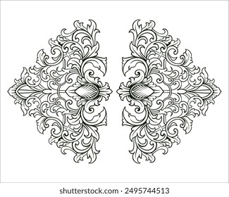 Baroque engraved. Victorian floral ornamental borders, vintage decorative frame elements. Vector illustration royal set for wedding invitation and greeting cards, ornaments romantic invitations