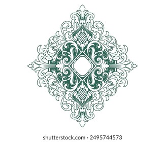 Baroque engraved. Victorian floral ornamental borders, vintage decorative frame elements. Vector illustration royal set for wedding invitation and greeting cards, ornaments romantic invitations