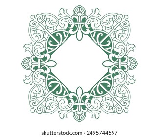 Baroque engraved. Victorian floral ornamental borders, vintage decorative frame elements. Vector illustration royal set for wedding invitation and greeting cards, ornaments romantic invitations