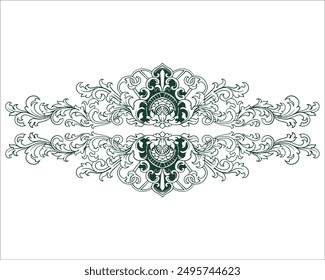 Baroque engraved. Victorian floral ornamental borders, vintage decorative frame elements. Vector illustration royal set for wedding invitation and greeting cards, ornaments romantic invitations