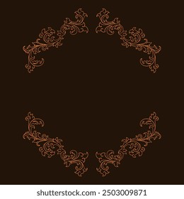 Baroque engraved. Victorian floral ornamental borders, luxury vintage decorative frame elements. Vector illustration royal set for wedding invitation and greeting cards, ornaments romantic invitations